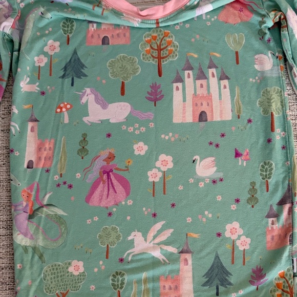 Little Sleepies Enchanted Green and Pink Pajama Set - Picture 3 of 4